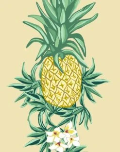 'Pineapple Express' Wallpaper By Nathan Turner - Beige -Wallpaper Store PineappleExpress beige detail 95b9f4d8 ba0b 4478 8bc6 3aba34c47ad8
