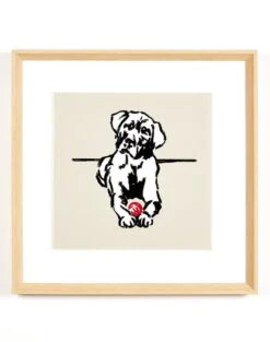'Labrador Playing' Framed Art By Nathan Turner