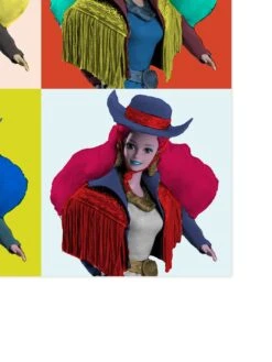 'Pop Print Western Barbie™ On Acrylic -Wallpaper Store Pop Print Western Barbie on Acrylic by artshoppe detail