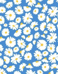 'Pop Daisy' Wallpaper By Wallshoppe - Cerulean -Wallpaper Store PopDaisy Cerulean design 525be70a 35ee 4a39 8873 4647aefa22a0