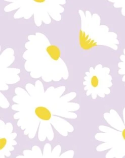 'Pop Daisy' Wallpaper By Wallshoppe - Lavender -Wallpaper Store PopDaisy Lavender detail b0859e76 f0f5 40b0 9f19 46ec5e148303