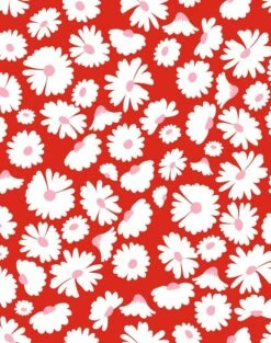 'Pop Daisy' Wallpaper By Wallshoppe - Red -Wallpaper Store PopDaisy Red design 24683422 6cc3 41c9 991d a8fb628a16a7