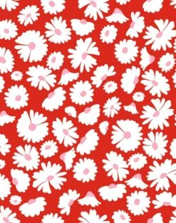 'Pop Daisy' Wallpaper By Wallshoppe - Red