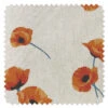 'Fabric By The Yard - Poppy - Orange On Raw Canvas -Wallpaper Store Poppy Orange on Raw Canvas Detail