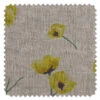 'Fabric By The Yard - Poppy - Yellow On Flax Linen -Wallpaper Store Poppy Yellow Flax Linen Detail