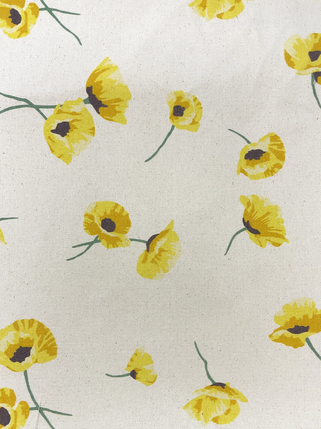 'Fabric By The Yard - Poppy - Yellow On Flax Linen 7 'Fabric By The Yard - Poppy - Yellow On Flax Linen - Image 5