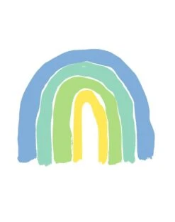 'Rainbows' Wallpaper By Tea Collection - Green -Wallpaper Store Rainbows Green detail