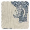 'Fabric By The Yard - Raja The Elephant - Cadet Blue On Raw Canvas -Wallpaper Store Raja the Elephant Cadet Blue on Raw Canvas Detail