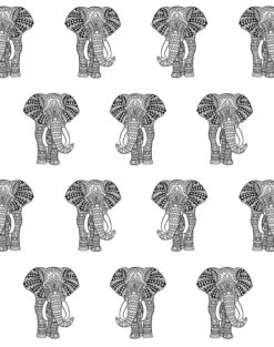 'Raja The Elephant' Wallpaper By Wallshoppe - Onyx