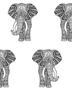 'Raja The Elephant' Wallpaper By Wallshoppe - Onyx -Wallpaper Store Raja the Elephant Onyx detail