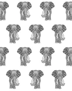 'Raja The Elephant' Wallpaper By Wallshoppe - Onyx -Wallpaper Store Raja the Elephant Onyx f48ad198 dc9a 45ee afd7 dc849984e3da