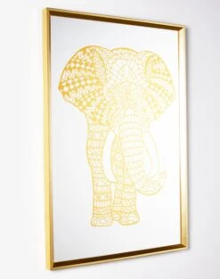 'Raja The Orange Elephant' Mirrored Art By Artshoppe -Wallpaper Store Raja the Orange Elephant Mirror
