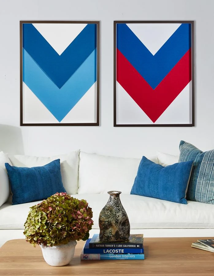 'Red White And Blue Chevron' Framed Art By Artshoppe 4 'Red White And Blue Chevron' Framed Art By Artshoppe - Image 2