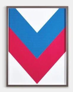 'Red White And Blue Chevron' Framed Art By Artshoppe