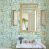 'Rita's Kitchen' Wallpaper By Lingua Franca - Green Blue -Wallpaper Store Ritas Kitchen GreenBlue RS