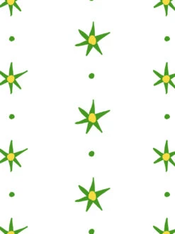 'Rita's Stars' Wallpaper By Lingua Franca - Green Gold -Wallpaper Store Ritas Stars GreenGold Detail