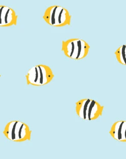 'Rosa Fish' Wallpaper By Tea Collection - Sky