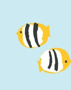 'Rosa Fish' Wallpaper By Tea Collection - Sky -Wallpaper Store RosaFish Sky detail