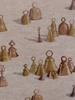 'All The Bells' Flax Fabric By Sarah Jessica Parker - Neutral -Wallpaper Store SJP AllTheBells Flax