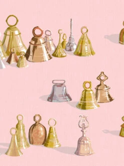 'All The Bells' Wallpaper By Sarah Jessica Parker - Slipper -Wallpaper Store SJP Bells Slipper Detail