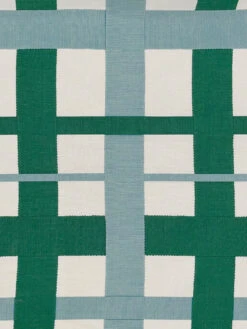 'Crosstown Plaid' Linen Fabric By Sarah Jessica Parker - Emerald Sky -Wallpaper Store SJP Crosstown Plaid Emerald Sky Linen 87010b1e 6510 42ea bc1f 0bfadf9b33c9