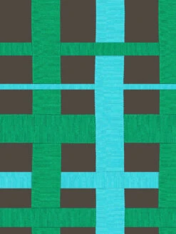 'Crosstown Plaid' Wallpaper By Sarah Jessica Parker - Emerald On Charcoal -Wallpaper Store SJP Crosstown Plaid Emerald on Charcoal Detail