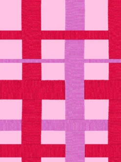 'Crosstown Plaid' Wallpaper By Sarah Jessica Parker - Lilac On Rosé -Wallpaper Store SJP Crosstown Plaid Lilac on Rose Detail