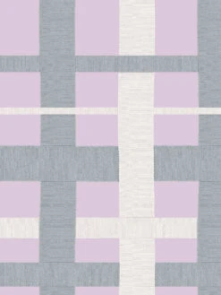 'Crosstown Plaid' Wallpaper By Sarah Jessica Parker - Pearl On Heliotrope -Wallpaper Store SJP Crosstown Plaid Pearl on Heliotrope Detail