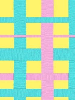 'Crosstown Plaid' Wallpaper By Sarah Jessica Parker - Rosé On Lemon Drop 7 'Crosstown Plaid' Wallpaper By Sarah Jessica Parker - Rosé On Lemon Drop -Wallpaper Store SJP Crosstown Plaid Rose on Lemon Drop Detail