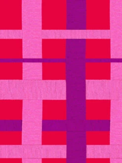 'Crosstown Plaid' Wallpaper By Sarah Jessica Parker - Violet On Scarlet -Wallpaper Store SJP Crosstown Plaid Violet on Scarlet Detail