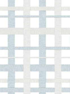 'Crosstown Plaid On White' Wallpaper By Sarah Jessica Parker - Silver Pearl