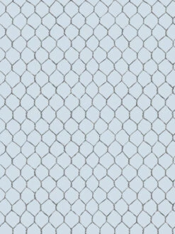 'Evelyn's Chicken Wire' Wallpaper By Sarah Jessica Parker - Metal On Misty Blue