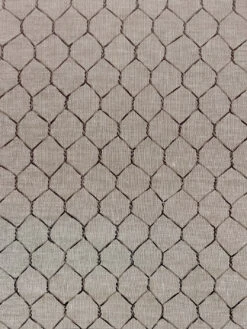 'Evelyn's Chicken Wire' Flax Fabric By Sarah Jessica Parker - Metal On Silver -Wallpaper Store SJP Evelyns Chicken Wire Metal on Silver Flax