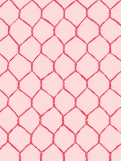 'Evelyn's Chicken Wire' Wallpaper By Sarah Jessica Parker - Punch On Pink -Wallpaper Store SJP Evelyns Chicken Wire Punch on Pink Detail