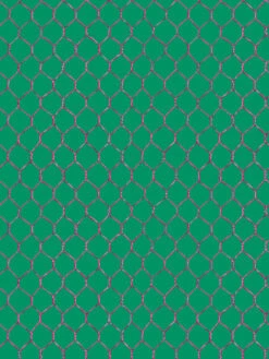 'Evelyn's Chicken Wire' Wallpaper By Sarah Jessica Parker - Raspberry On Emerald