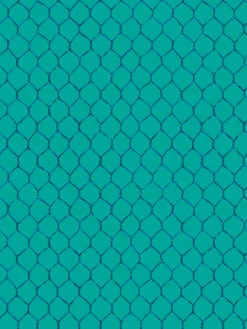 'Evelyn's Chicken Wire' Wallpaper By Sarah Jessica Parker - Sapphire On Teal