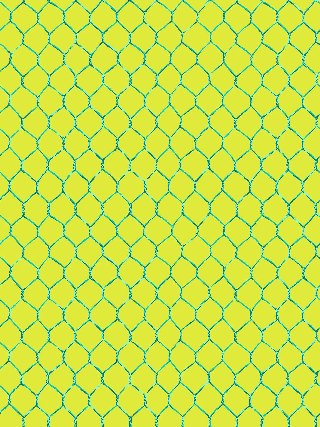 'Evelyn's Chicken Wire' Wallpaper By Sarah Jessica Parker - Teal On Citron 3 'Evelyn's Chicken Wire' Wallpaper By Sarah Jessica Parker - Teal On Citron