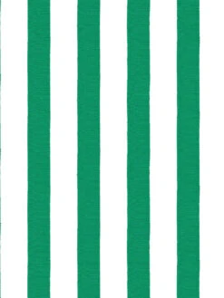 'Grosgrain Stripe On White' Wallpaper By Sarah Jessica Parker - Emerald