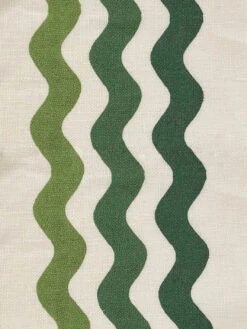 'Ric-Rac Bands' Linen Fabric By Sarah Jessica Parker - Greens -Wallpaper Store SJP RicRacBands LINEN Greens Design 372b4171 2043 4f8b afa0 a64560a24b9e