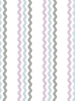 'Ric-Rac Bands' Wallpaper By Sarah Jessica Parker - Lavender Silver Metal