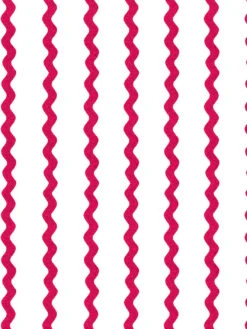 'Ric-Rac Stripe On White' Wallpaper By Sarah Jessica Parker - Geranium