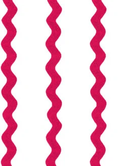 'Ric-Rac Stripe On White' Wallpaper By Sarah Jessica Parker - Geranium -Wallpaper Store SJP Ric Rac on White Geranium Detail