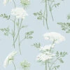 'The Queen's Lace' Wallpaper By Sarah Jessica Parker - Misty Blue -Wallpaper Store SJP WS The Queens Lace Misty Blue Design