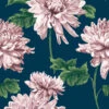 'Mums For Marion' Wallpaper By Sarah Jessica Parker - Navy -Wallpaper Store SJPxWS Mums for Marion Navy Design