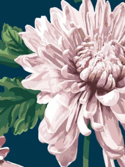 'Mums For Marion' Wallpaper By Sarah Jessica Parker - Navy -Wallpaper Store SJPxWS Mums for Marion Navy Detail