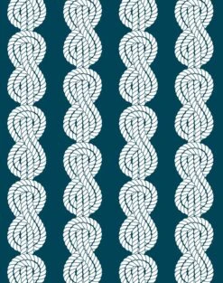 'Sailor Knot' Wallpaper By Wallshoppe - Indigo