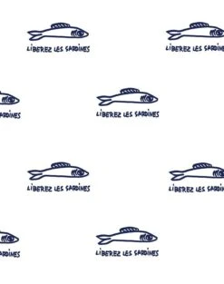 'Sardines' Wallpaper By Clare V. - Navy -Wallpaper Store Sardines navy Product 61e000c6 816c 4d43 af17 c02413a585bb