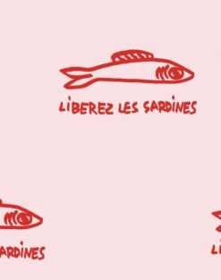 'Sardines' Wallpaper By Clare V. - Shell -Wallpaper Store Sardines pink red detail e56561e2 faaf 46fb 96c4 96d0d02a242a