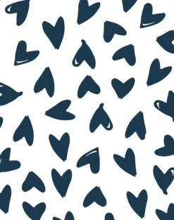 'Hearts' Wallpaper By Sugar Paper - Navy On White -Wallpaper Store ScatterHearts hires4web navy on white detail 32a1acf6 956e 418c 9985 c629215e45a0