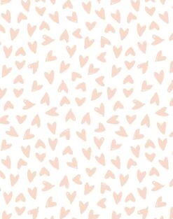 'Hearts' Wallpaper By Sugar Paper - Pink On White